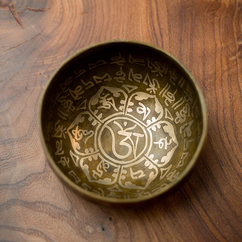 Om Floral Singing Bowl